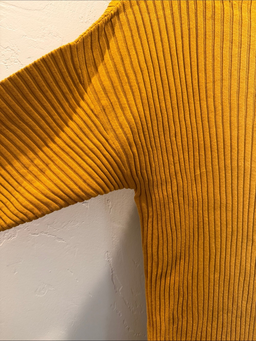 Skunkfunk Mustard Ribbed Knit Midi Dress - Picture 2 of 5